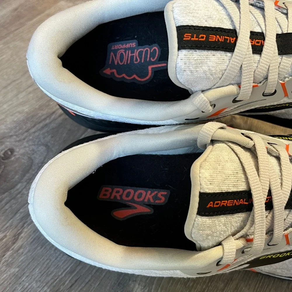 Brooks Adrenaline GTS 23 Mens Running Shoes Grey Orange 1103911D017 Size 11.5
